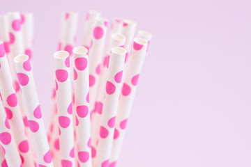 pink polka dot drinking straws