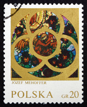 Postage stamp Poland 1971 Angel, by Jozef Mehoffer