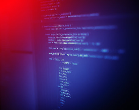 back end source codes on computer monitor