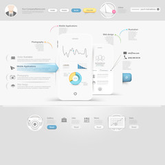 Technology website template with icons