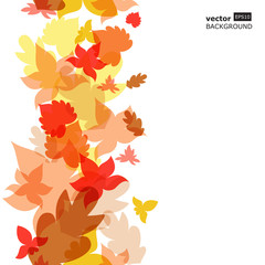 Autumn leaves seamless background. Vector illustration