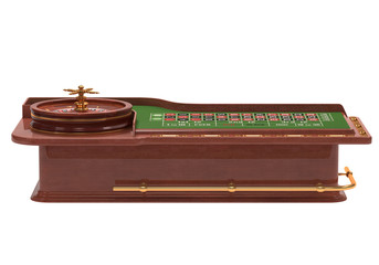 Roulette Table Over White. Clipping path included.