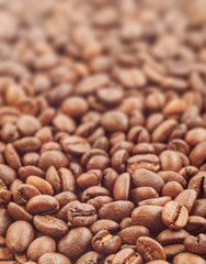 Coffee beans with focus on one