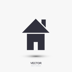 Vector modern real estate icon on white.