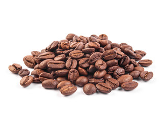 Coffee beans isolated on white background