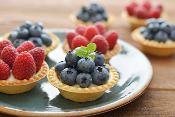 Tarts with fresh berries
