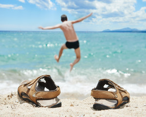 Vacation sea jump