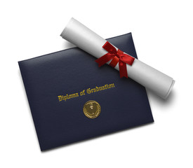 Fototapeta premium Diploma of Graduation Cover and Medal