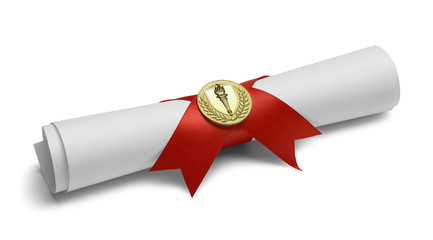 Diploma With Torch Medal