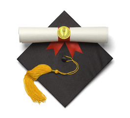 Grad Hat Torch Scroll