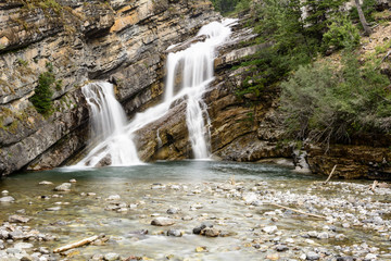 Fototapeta na wymiar Cameron Falls at Waterton Lakes National Park in Alberta, Canada