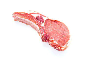 Raw pork meat isolated on white