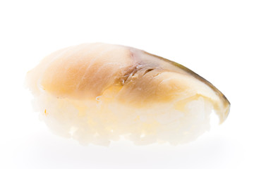 Saba sushi isolated on white