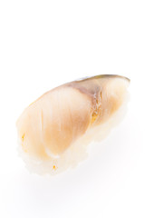 Saba sushi isolated on white