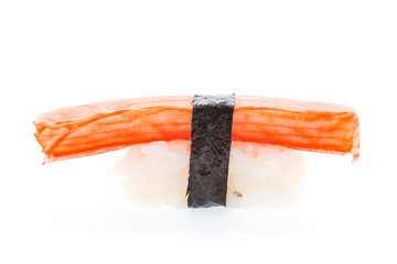 Sushi crab stick isolated on white