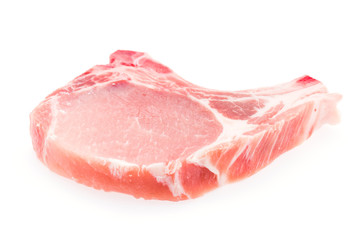 Raw pork meat isolated on white