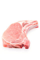 Raw pork meat isolated on white