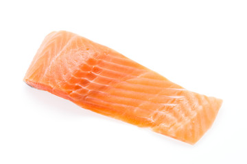 Salmon meat isolated on white