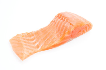 Salmon meat isolated on white