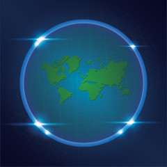 World map with abstract background, Vector, EPS10