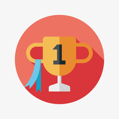 Trophy Cup flat icon with long shadow,eps10