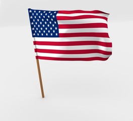 waving united states of america flag on the flag pole