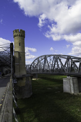 Steel railroad bridge over the river Wisla in Tczew