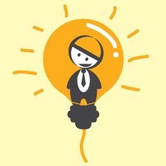 Businessman light bulb