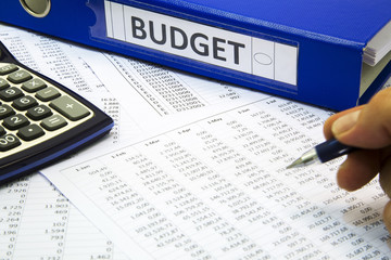 Budget Concept - Businessman working on project budget