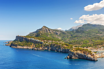 Fototapeta premium Aerial view of Port de Soller
