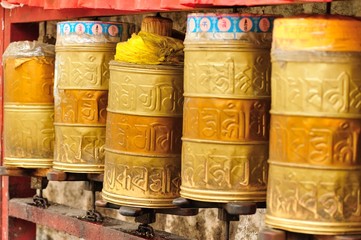 buddhist prayer wheels in tibet,china