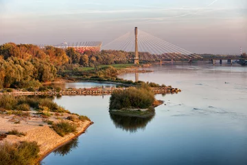 Zelfklevend Fotobehang Rivier de Vistula in Warschau © Artur Bogacki