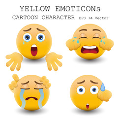Yellow emoticon cartoon character eps 10 vector