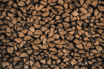 Stockpile of sawed logs