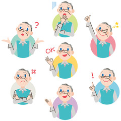 おじいちゃん　ポーズ　表情