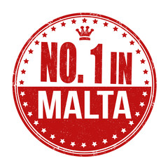 Number one in Malta stamp