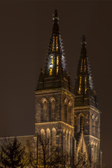 Fototapeta na wymiar Vitus cathedral in Prague by night, Czech republic