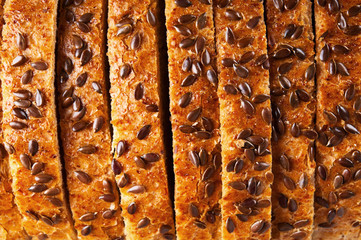 Sliced wheat bread closeup