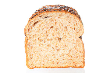 Slice of white bread closeup