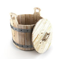 Wooden bucket for a bath