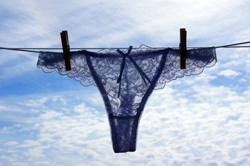 Sexy lingerie on a clothesline like an angel