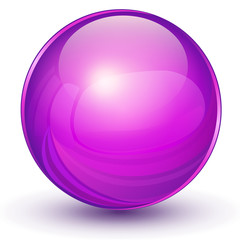 Sphere, 3D violet vector ball.