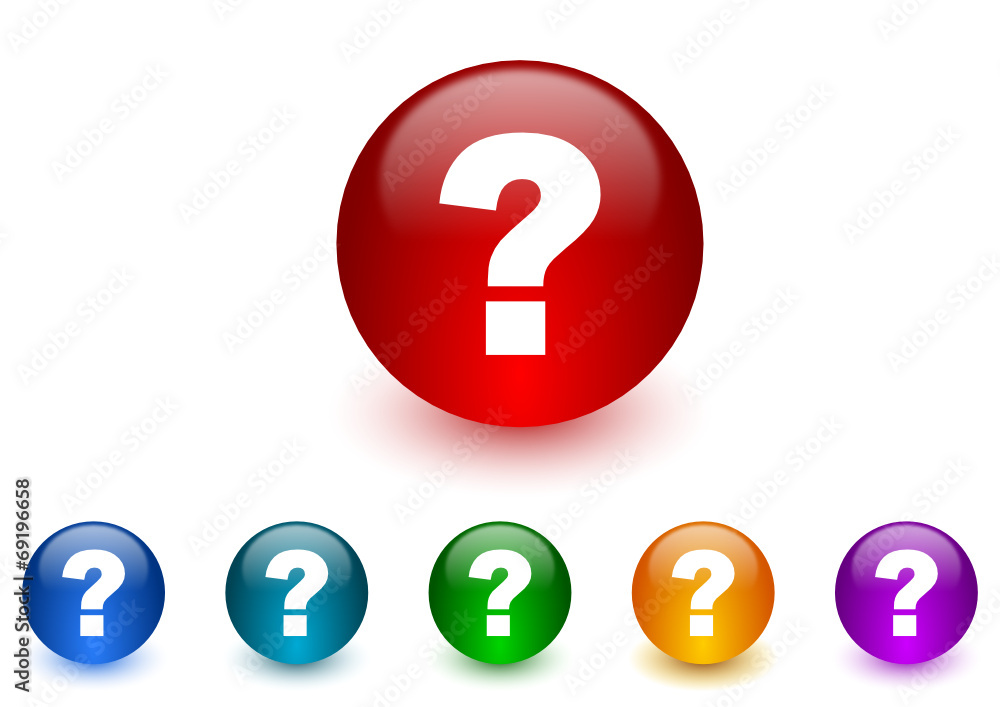 Aufkleber question mark icon vector set