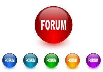 forum icon vector set