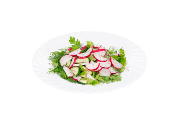 Radish salad with cucumber.
