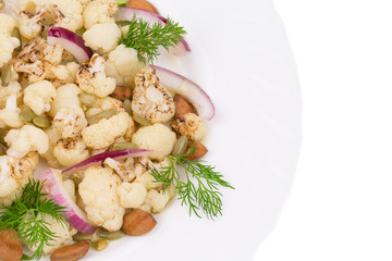 Close up of cauliflower salad.