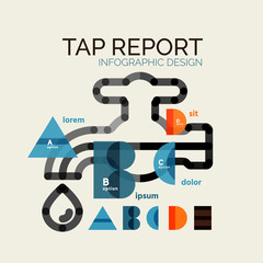 Vector water, tap or faucet infographic