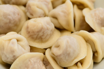 boiled dumplings closeup