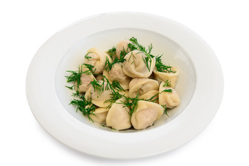 plate with boiled dumplings