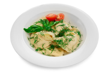 boiled dumplings with potatoes